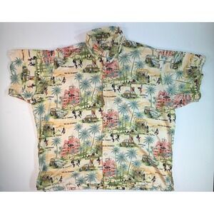 Rima Beachworld Mens XXL Caribbean Life Tropical Hawaiian Shirt Woody Car Print